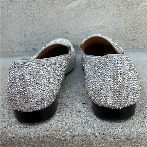 Christian Louboutin Swarovski Dandelion Silver Loafers Slip-On 44.5 US 10-10.5 - Picture 8 of 12